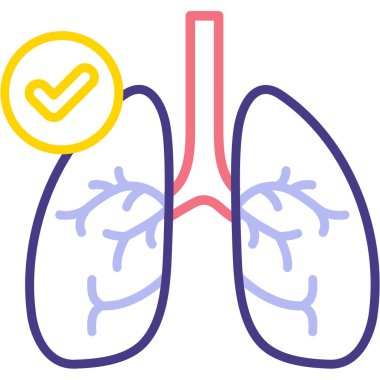 Ciğerler. Web simgesi basit illüstrasyon