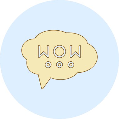 çizgi renk balonu ile wow ifade