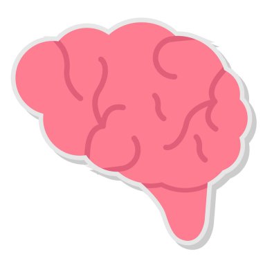 Beyin ikonu. Beyin anatomisi sağlığı ve insan zihin teması. Yalnız tasarım. vektör illüstrasyonu