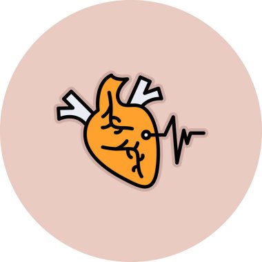 Kardiyak Arrest Web simgesi, vektör illüstrasyonu