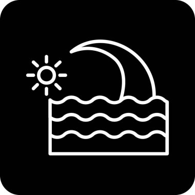 güzel plaj vektör simgesi