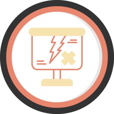 elektrik simgesi beyaz arkaplanda izole edilmiş düz stil.