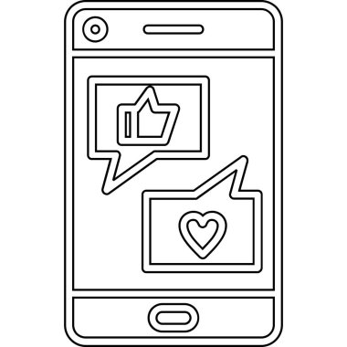 mobil aşk mesajı simgesi resim vektör çizimi tasarımı