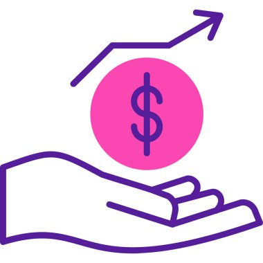 Dolar. Web simgesi basit illüstrasyon