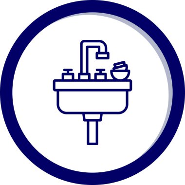 Bir banyo simgesinin vektör illüstrasyonu