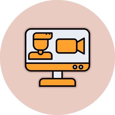 Konuşma baloncuğu simgesi ile bilgisayar monitörü