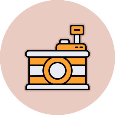 vektör kamera düz biçim simgesi