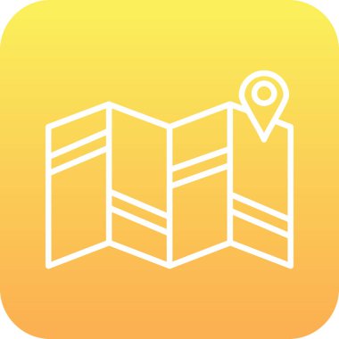 harita simgesi vektör illüstrasyonu