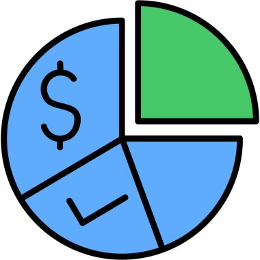 grafik pasta simgesi renk ana hatları vektörü