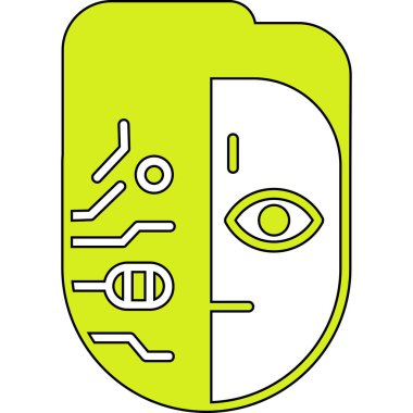 Yeşil ve beyaz bir kalkanın vektör çizimi