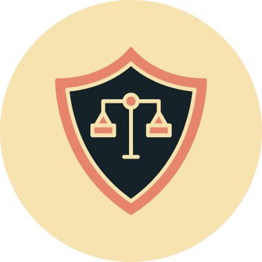 Hukuk ve hukuk vektörü ikonu. düz dizayn