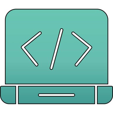 Bilgisayar ekranı. Web simgesi basit illüstrasyon