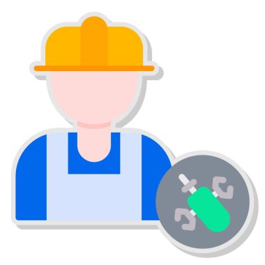 işçi düz vektör illüstrasyonu