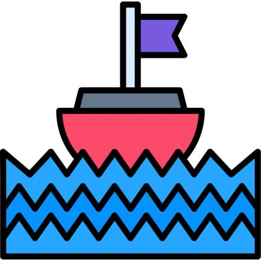 Tekne. Web simgesi basit illüstrasyon