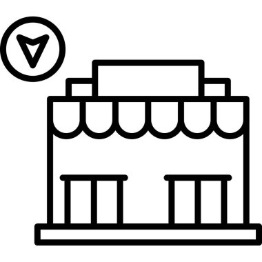 Dükkan. Web simgesi basit illüstrasyon