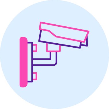 Kapalı devre televizyon. Web simgesi basit illüstrasyon