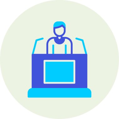 Dizüstü bilgisayardaki bir kadının vektör çizimi