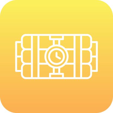 düz dizaynlı araba motoru vektör simgesi