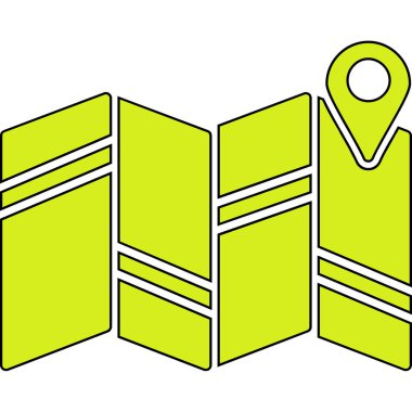 harita simgesi vektör illüstrasyonu