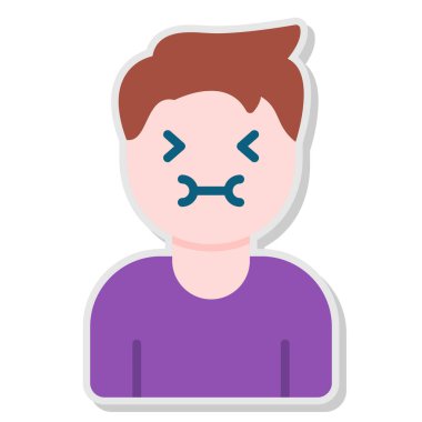 Yüzü maskeli kızgın adam vektör çizimi