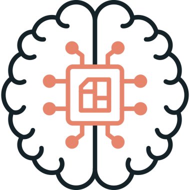 beyin vektör çizgisi simgesi