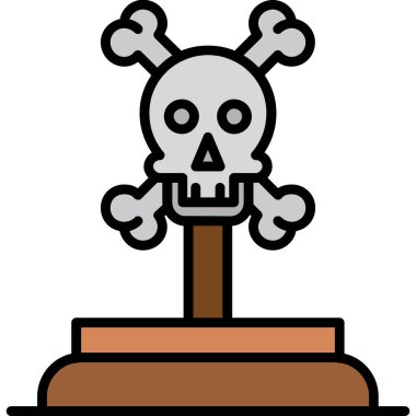 kafatası simgesi, vektör illüstrasyonu beyaz arkaplanda izole edildi