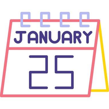 Ocak 'ın 26' sı. Ayın 26 'sında, takvim ve simge beyaz arkaplanda. Planlama zamanı. Takvim. için takvim simgeleri