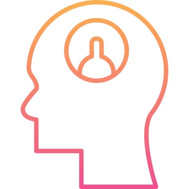 İnsan beyni modern simgesi, vektör illüstrasyonu