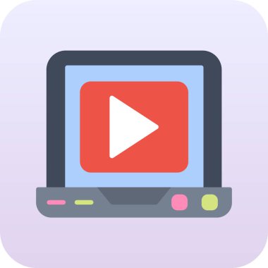 Video oynatıcı ikon vektör illüstrasyonu