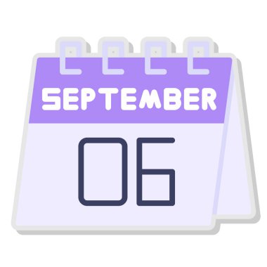Eylül 16 düz tasarım vektör takvim simgesi