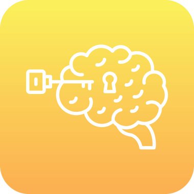 Beyin simgesi, vektör illüstrasyonu