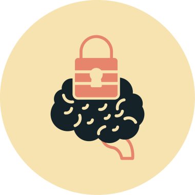 Beyin zihin simgesi düz stilde