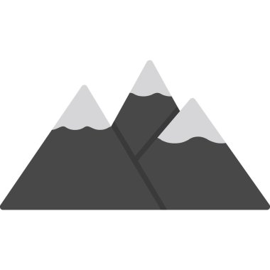 dağlar düz simge, vektör illüstrasyon