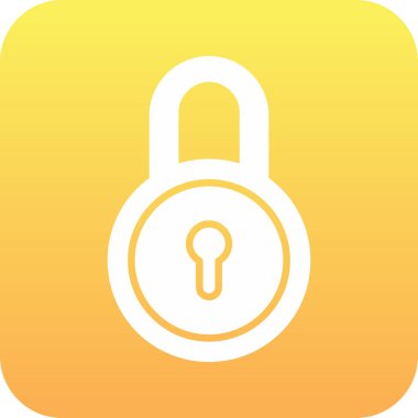 Asma kilit simgesi. Web için kilit vektör simgelerinin düz çizimi