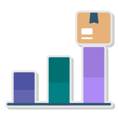 çubuk grafik düz simge, vektör, illüstrasyon