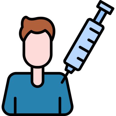 Enjeksiyon. Web simgesi basit illüstrasyon