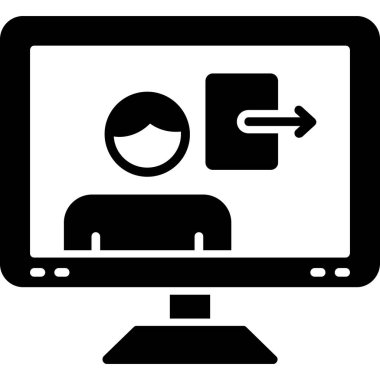 Bilgisayar monitörü simgesi. Web için pc izleyici vektör simgelerinin özet çizimi