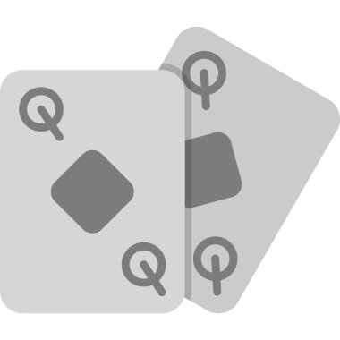 Kartlar ve oyun simgesi, vektör illüstrasyonu