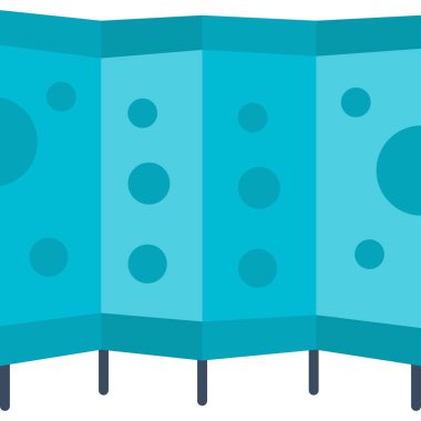 bir mavi perdenin düz tasarım vektörü