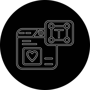 Modern b 'nin vektör illüstrasyonu kalp ikonundan yoksun