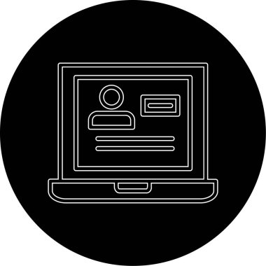 Dizüstü bilgisayar simgesinin vektör çizimi