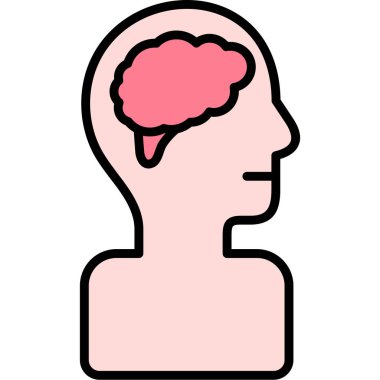 Beyin. Web simgesi basit illüstrasyon