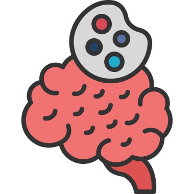 beyin ikonu vektör illüstrasyonu