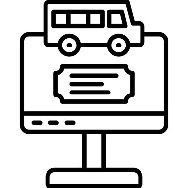 Otobüs. Web simgesi basit illüstrasyon