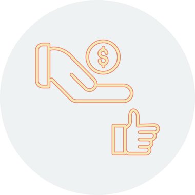 Bir dolar işareti simgesi tutan el.