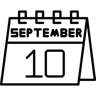 Takvim Eylül karikatür vektör illüstrasyon tasarımı