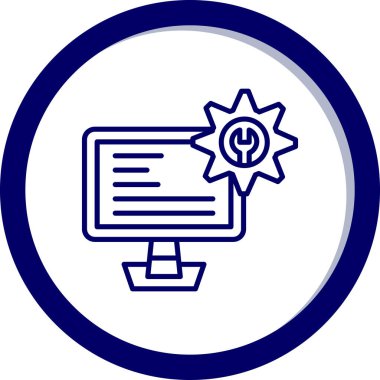 Bilgisayar. Web simgesi basit illüstrasyon