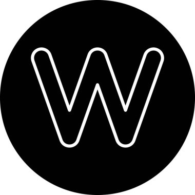 W harfi simgesinin vektör illüstrasyonu