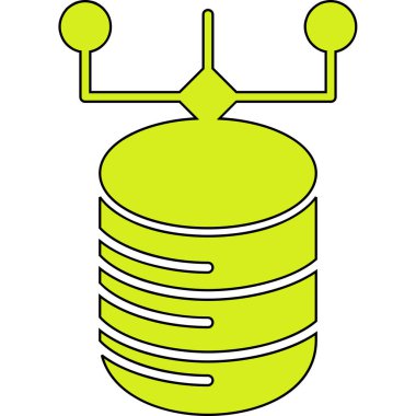 Çizgi film yeşil ve sarı robotun vektör çizimi