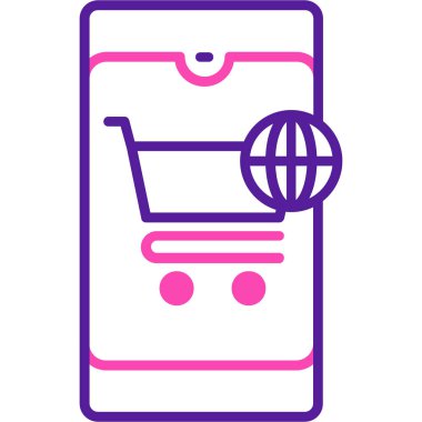 Alışveriş arabası ikon vektör illüstrasyonu